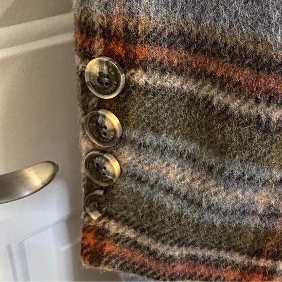 Ralph Lauren Gray and Red Plaid Pea Coat - Picture 13 of 14